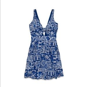 NWT Hollister Blue and White Tie Front Mini Dress